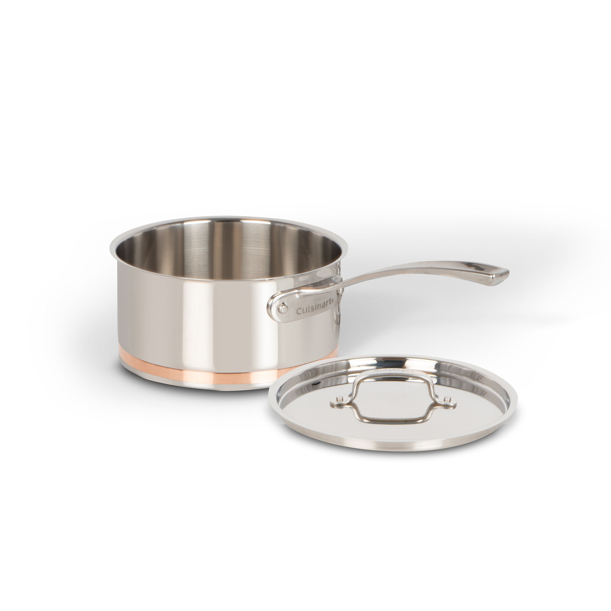 2-Quart Stainless Steel Copper Band Saucepan with Cover — Lid