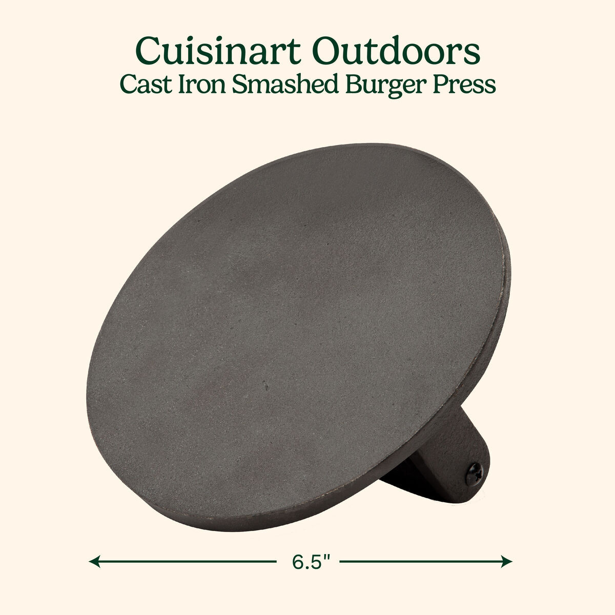 6.5" Cast Iron Smashed Burger Press — Lock - Image 4