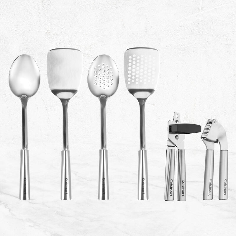 6-Piece Fusion Pro Stainless Steel Kitchen Tool Collection — Utensil